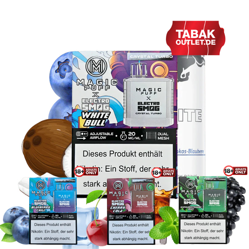 Magic Puff x Electro Smog Crystal Turbo Einweg E-Zigarette - verschiedene  Sorten | Tabakoutlet.de